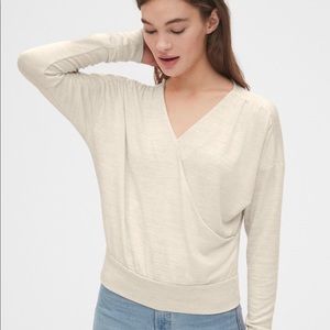 NWT Gap Softspun Wrap-Front Top